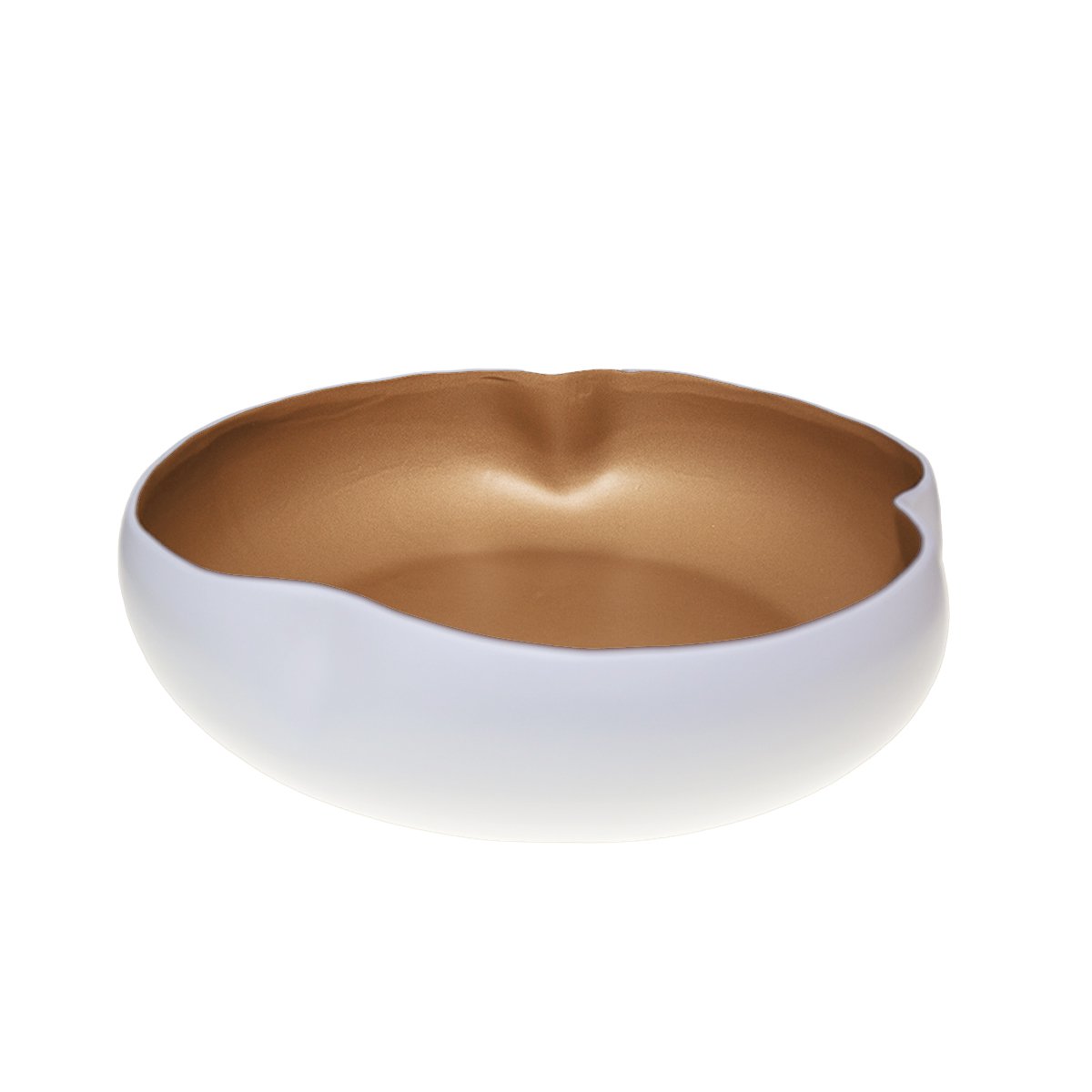 Keramik-Servierschale, weiß und gold, 34 cm – Scandicart