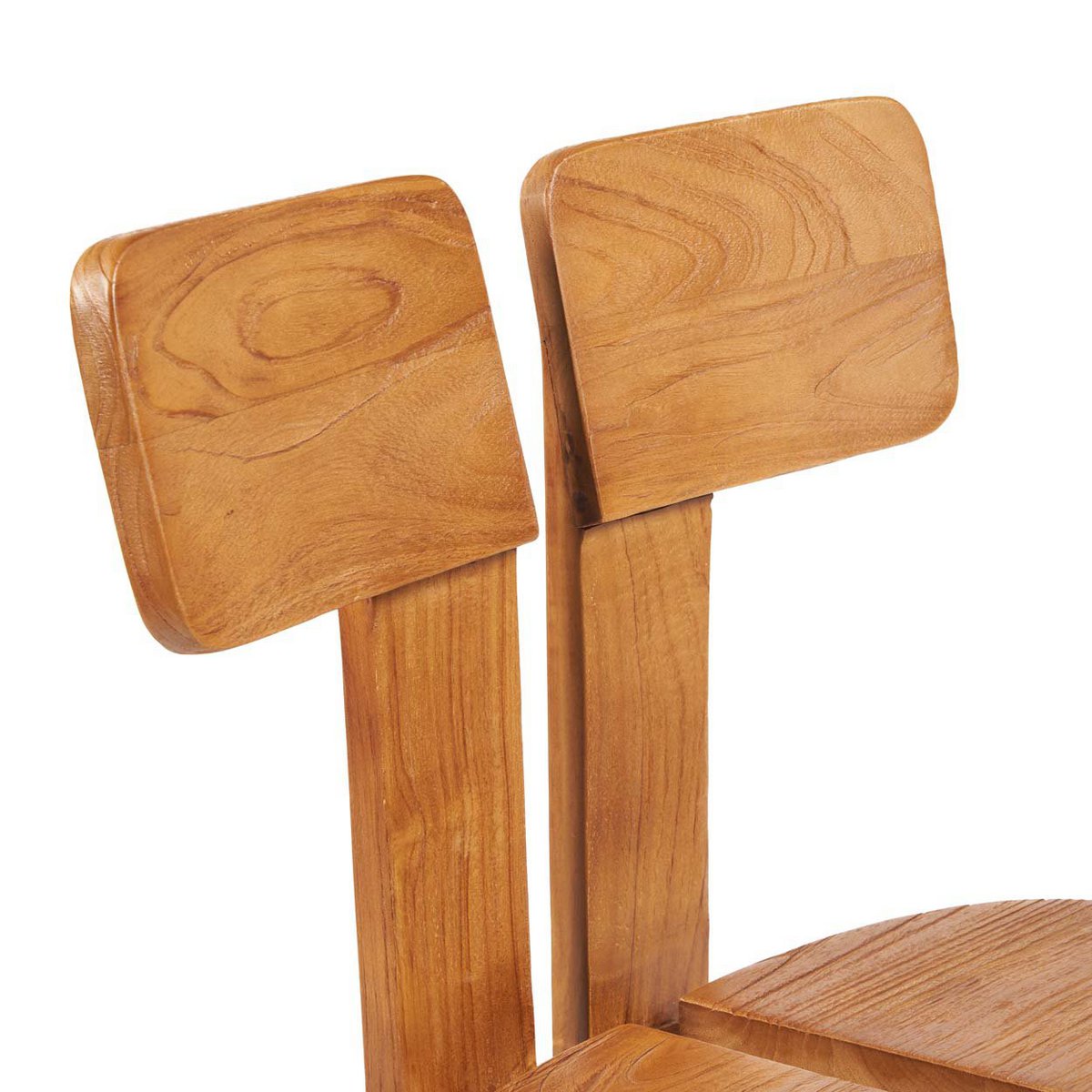 Spisebordsstol i teak, natur - delt ryg 57 × 82 cm