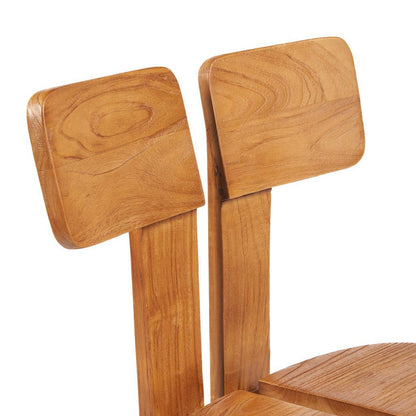 Spisebordsstol i teak, natur - delt ryg 57 × 82 cm