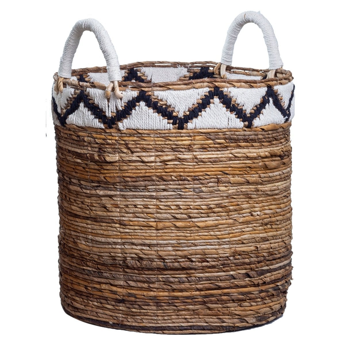 Jute & cotton basket DALU M – ø35 × 40 cm