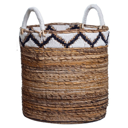Jute & cotton basket DALU M – ø35 × 40 cm