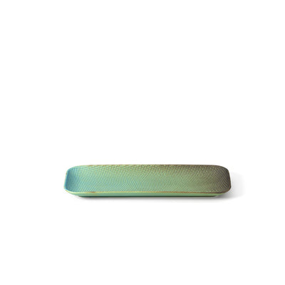 Keramisk rektangulær fad, 30 cm - lagune