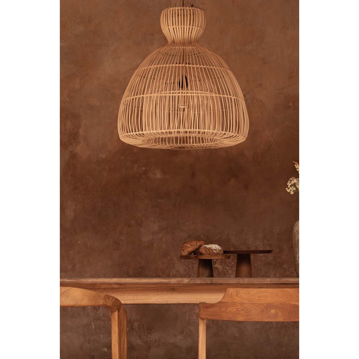 Rattan Pendelleuchte 57 cm - handgeflochten in Indonesien