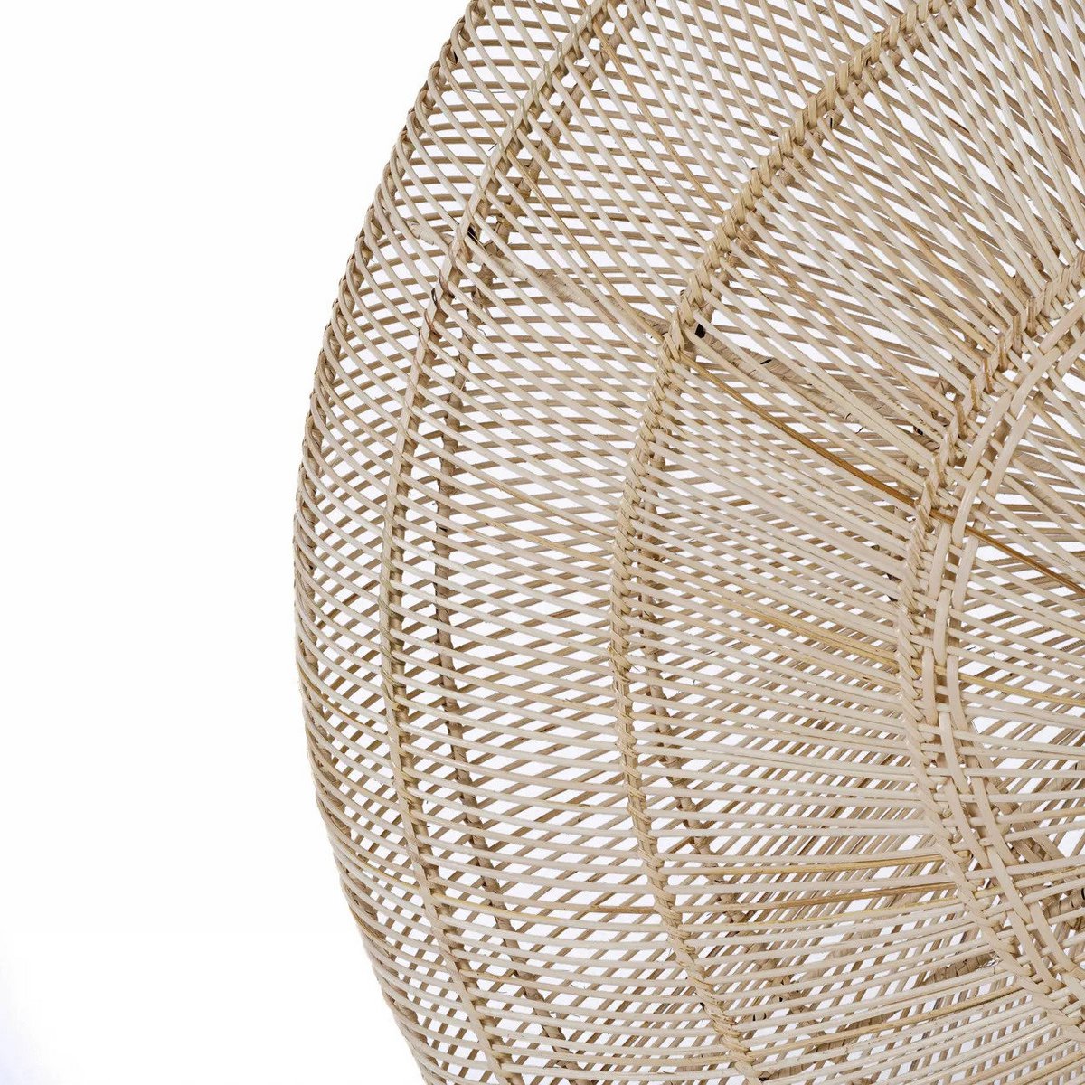 Rattan pendant shade 110 cm L - beige, ribbed weave