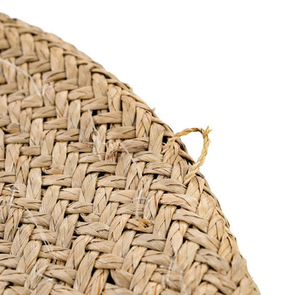Woven grass wall disc with cowrie shells, natural, 42 cm