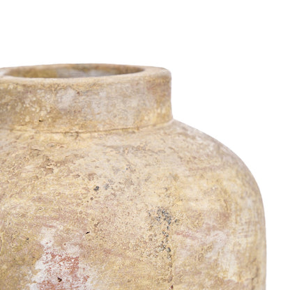 Terrakottavase, medium - cremefarvet håndlavet