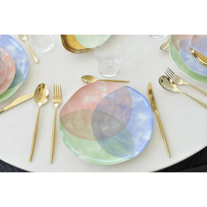 Middagstallerken i porcelæn, 26 cm - Tricolor