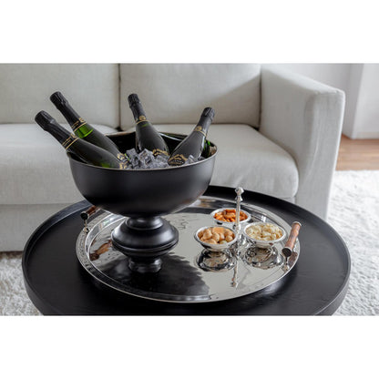 Matt black champagne cooler with stainless steel interior, ø 36 cm – 1