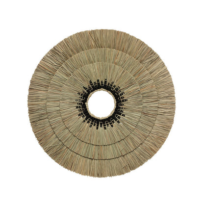 Mengkuang Gras Wandkreis 75 cm - Natur und Schwarz