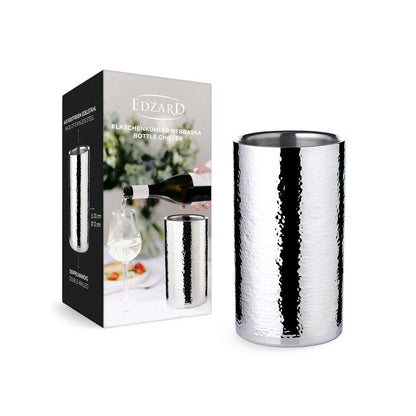 Bottle cooler Nebraska H 20 cm, Ø 12 cm - double-walled, hammered
