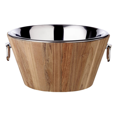 Champagnekøler Santiago, 23 cm, i teak og rustfrit stål - poleret