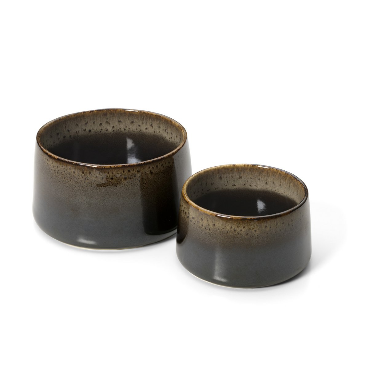 Keramikskål 16 cm × 8,7 cm - mørkebrun mudderglasur