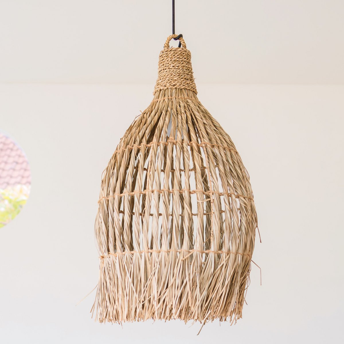 Søgræs pendel Ø 40 cm – tragtformet, beige og grøn