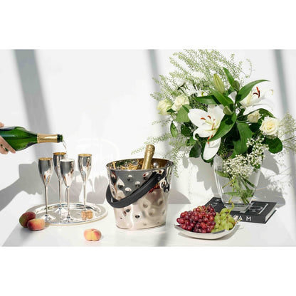 Stainless steel champagne cooler Gideon, hammered, 26 × 21 cm