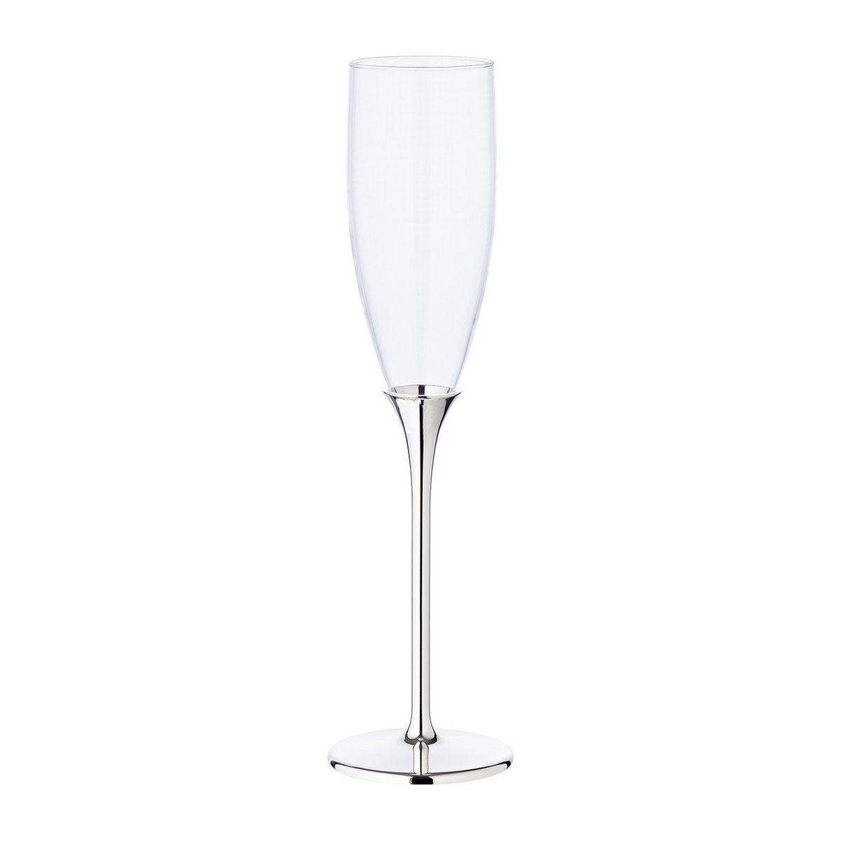 Zink Sektflötengläser 2er Set, 27 cm - versilbert