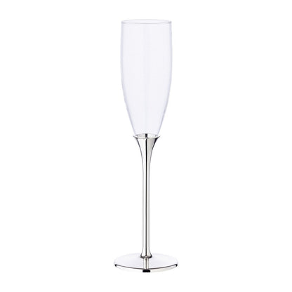Zink Sektflötengläser 2er Set, 27 cm - versilbert
