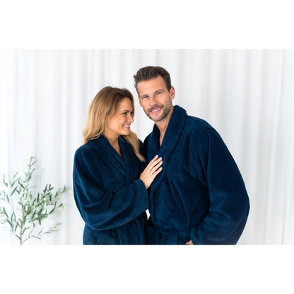 Doppelseitiger Bademantel S - Dark denim