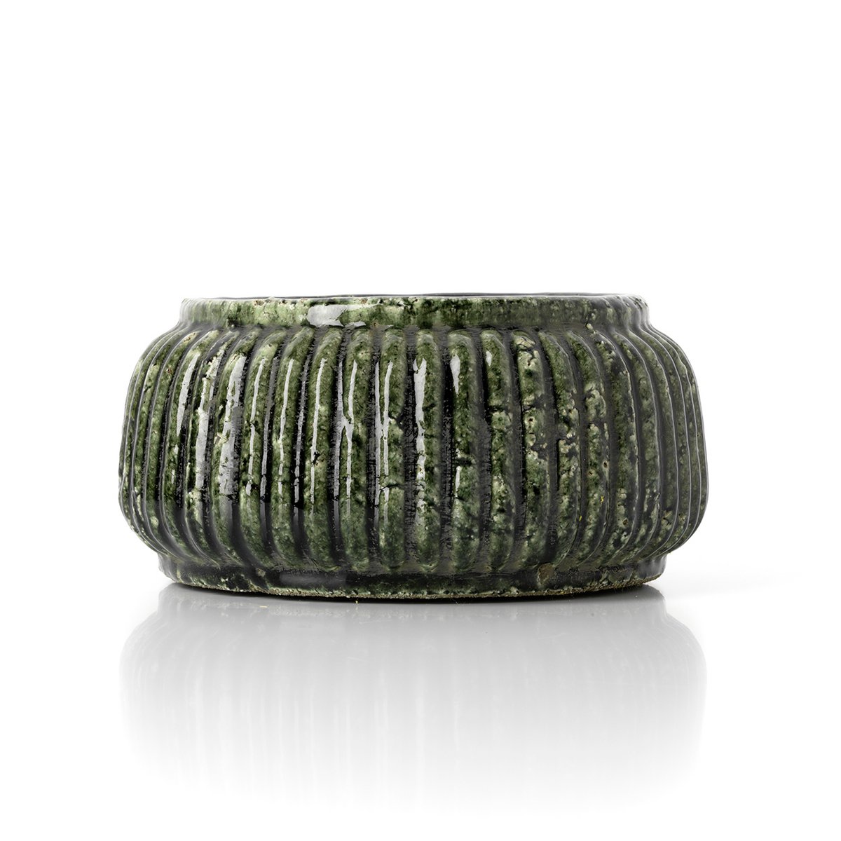 Forest Ribbed skålpotte, lav - stentøj