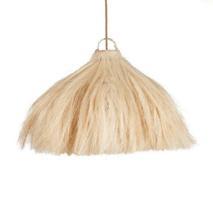 Hängeleuchte aus Hanf 60 cm – ausgefranster Sternenrahmen, beige