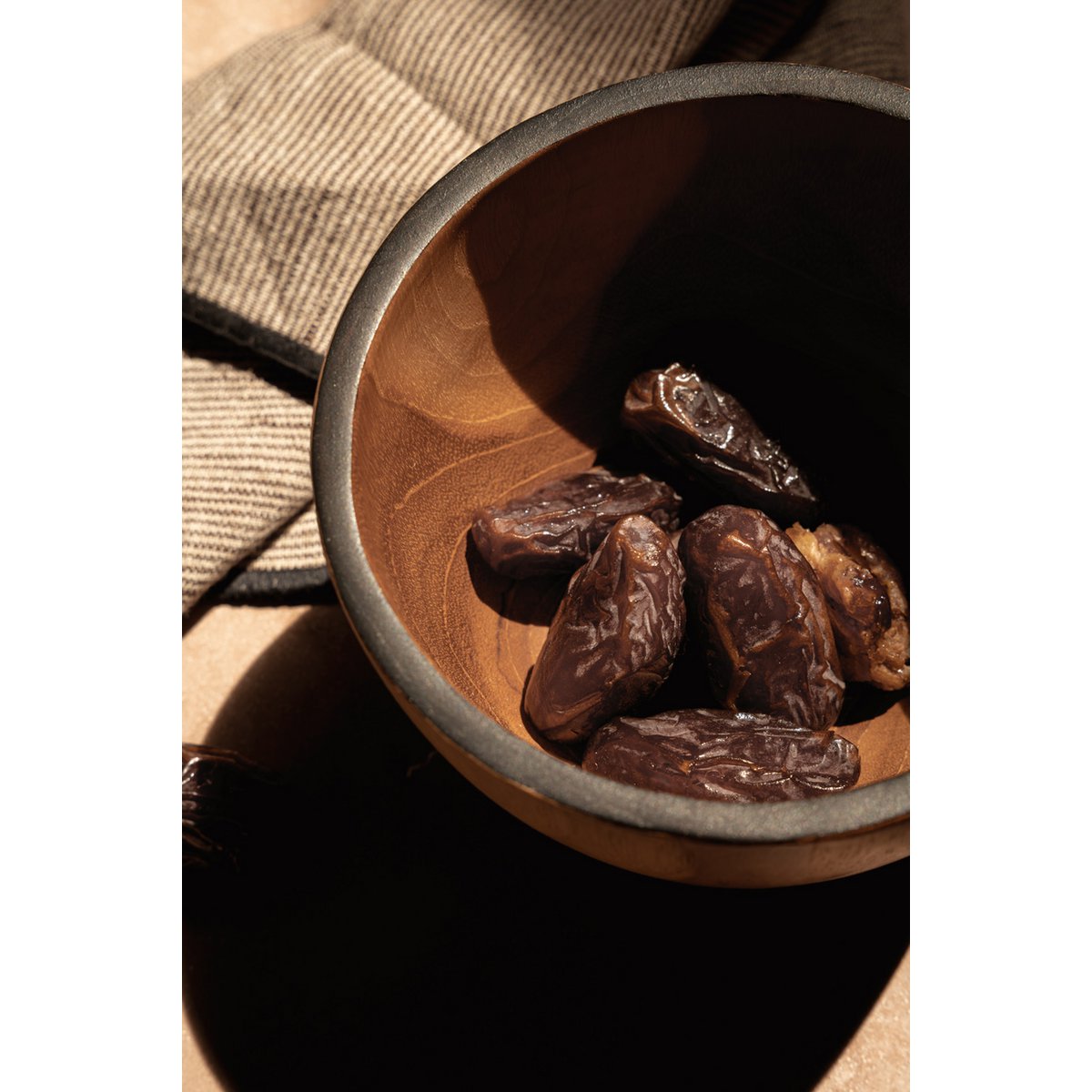 Skål af teaktræ, 15 cm - rund, naturlig