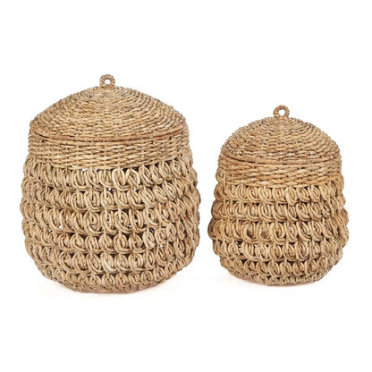 Rattan-Aufbewahrungskorb, Natur - Zylinder L