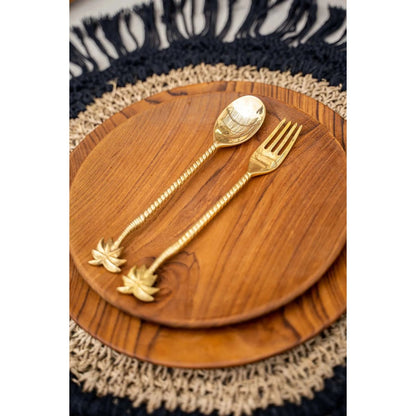 Teak round plate, 25 cm - natural