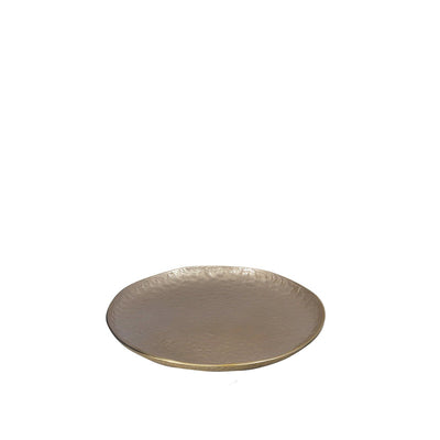 Dekorationsskål i aluminium, sand, 48 cm rund
