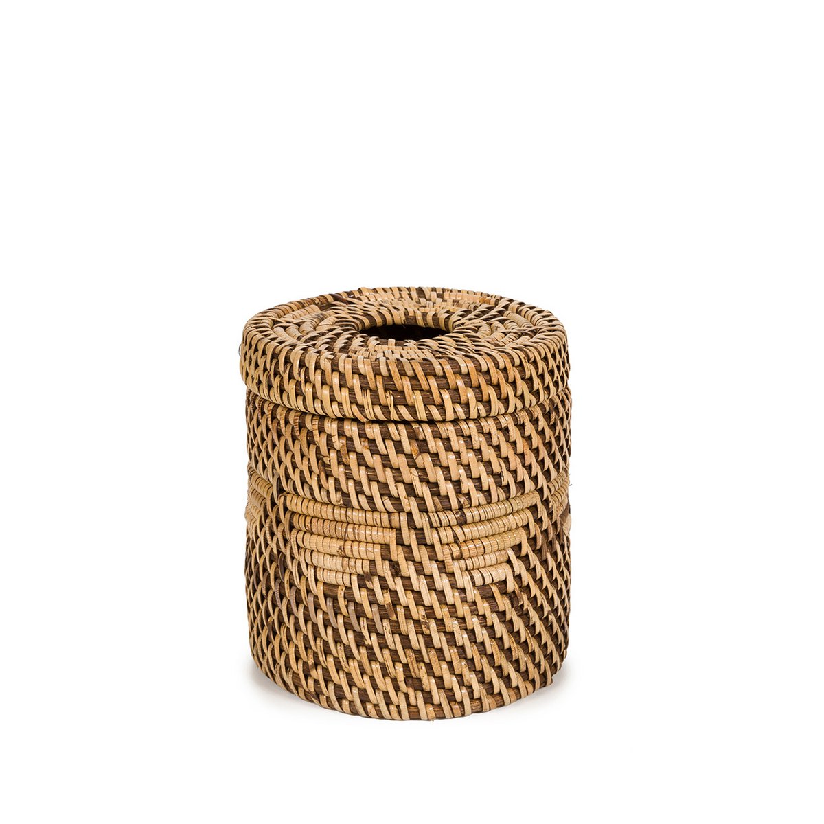 Rattan-Kosmetiktuchbox-Bezug 13 × 13 × 15 cm - natur-braun