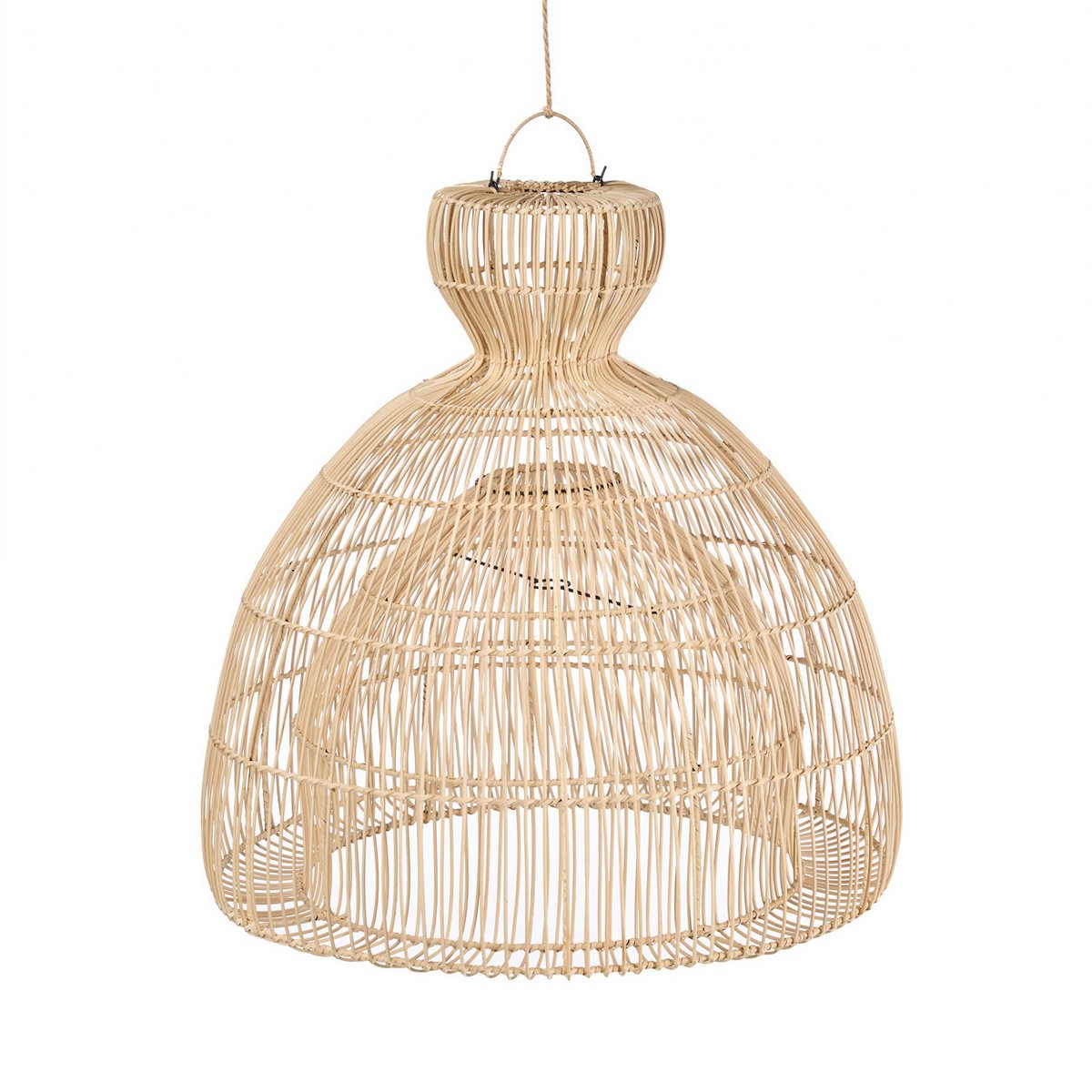 Pendellampe i rattan, 84 cm - naturlig matcha-piskeris