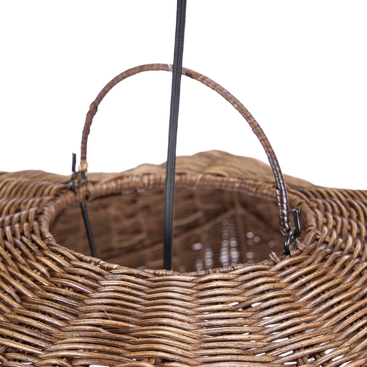 Rattanbølgelampe, mørk valnød - Stor