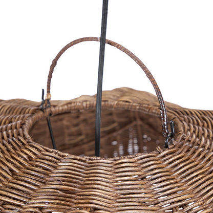Rattanbølgelampe, mørk valnød - Stor