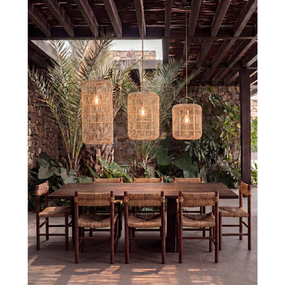 Rattan-Pendelleuchte 50 × 80 cm – zylindrisch, gerippt