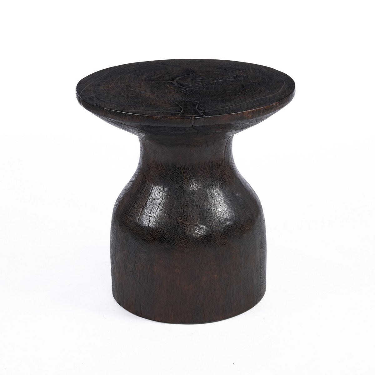 Hourglass Side Table, 50 cm - Dark walnut