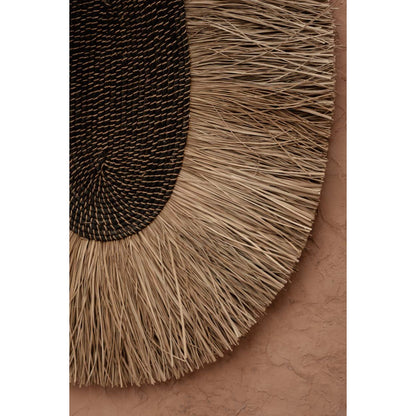 Grass wall circle, woven, 85 cm diameter - natural