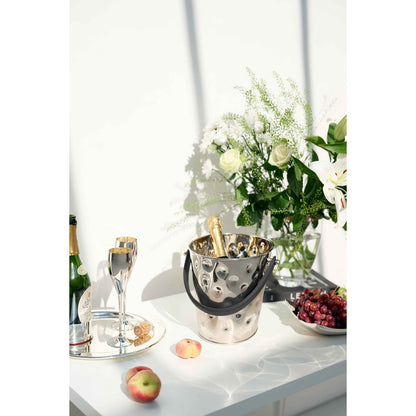 Stainless steel champagne cooler Gideon, hammered, 26 × 21 cm