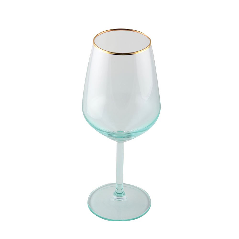 Vinglas i glas med guldkant - sæt med 4
