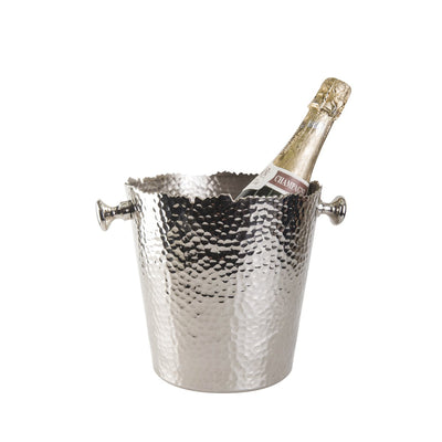 Håndhamret champagnekøler i aluminium - sølv