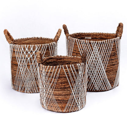 Cotton & jute basket JUWANA M – ø35 × 40 cm