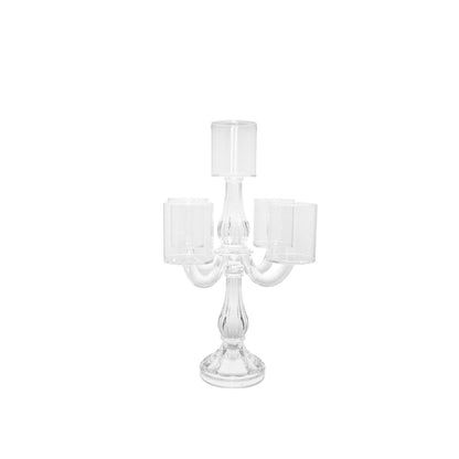Glass chandelier, 5 lights, transparent - H35cm