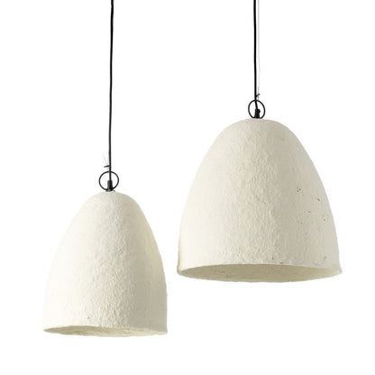 Papier-mâché pendant lamp, 30 cm - White