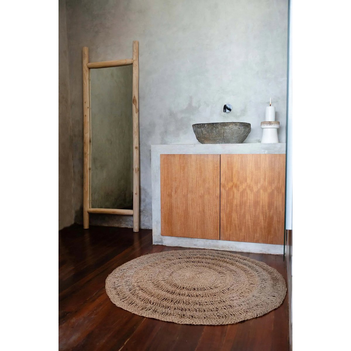 Seagrass carpet round, natural – 100 cm