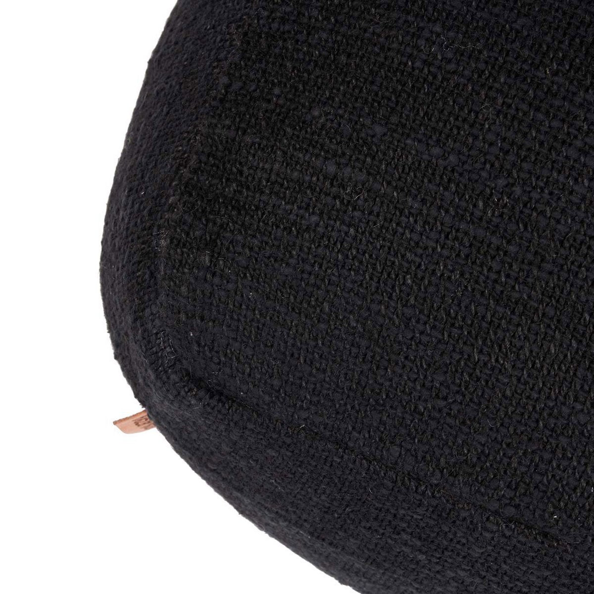 Cotton pouffe, black - 60 × 60 × 25 cm