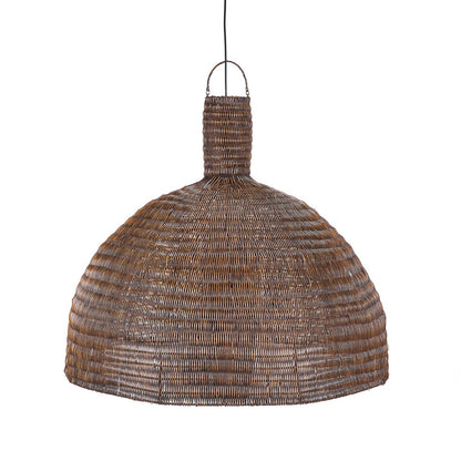 Dome pendel, XL – mørk valnøddefarvet rattan