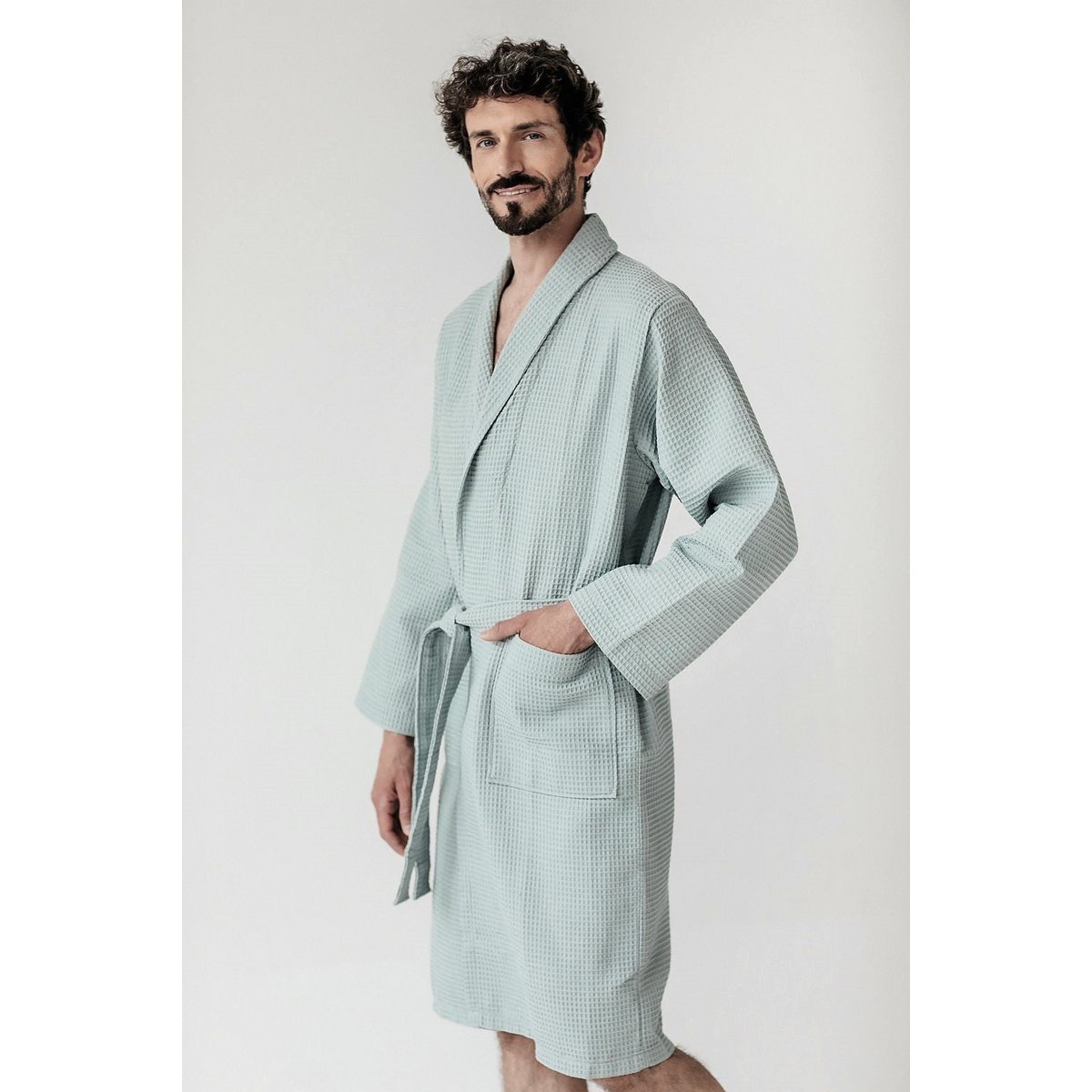 Kos Sauna Bademantel meergrün - S
