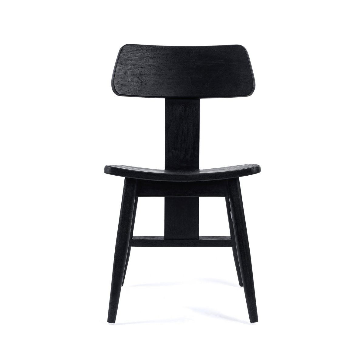 Teak dining chair, black - 51 × 83 cm