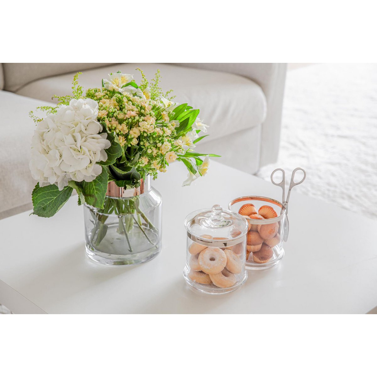 Crystal glass vase Gabi with platinum rim - 19 cm