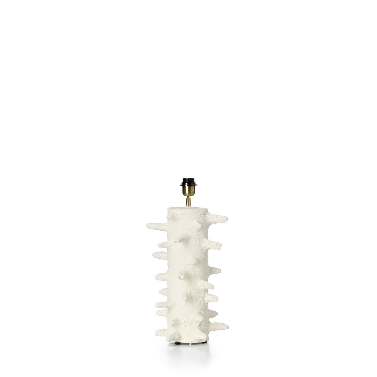 Papmaché bordlampe, hvid, mellem - håndlavet