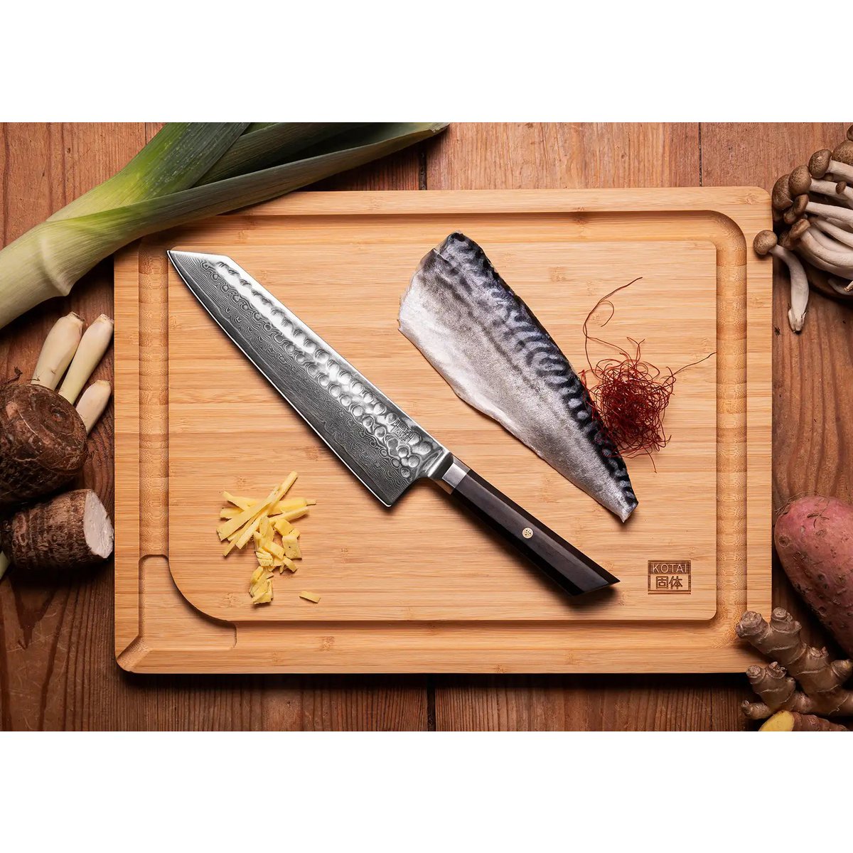 Damaststahl Kiritsuke Messer 210 mm - Bunka Kollektion