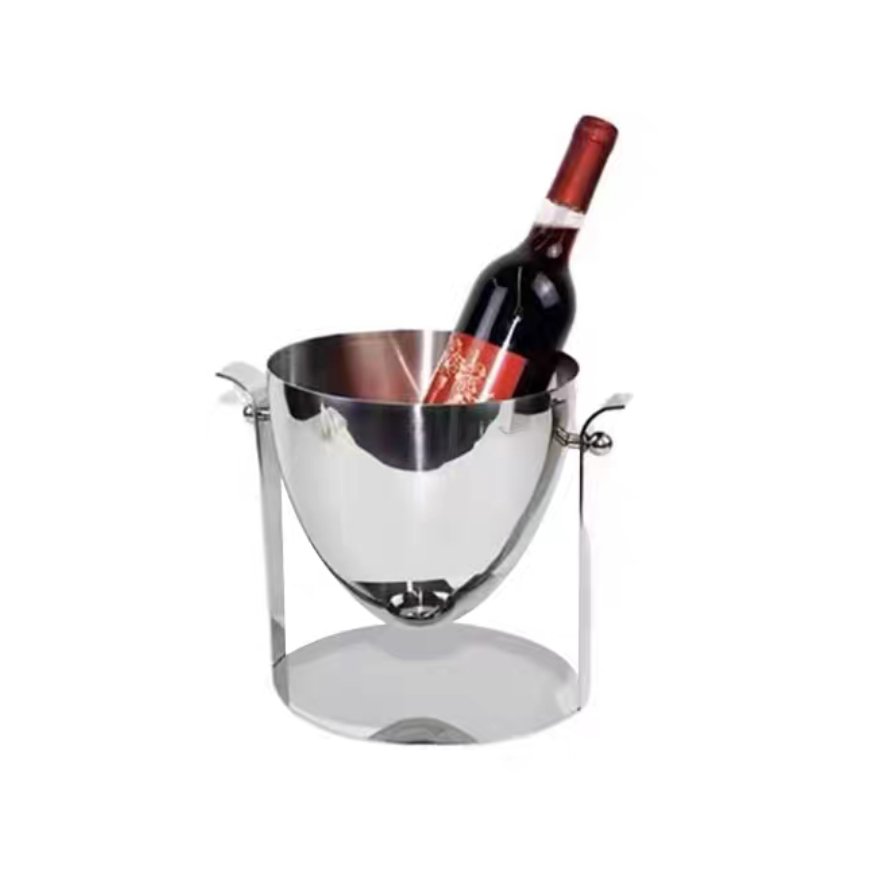Champagnekøler i metal, 26,5 × 20 × 21 cm - sølv