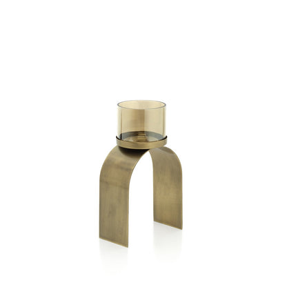 Teelichthalter-Set aus Messing, gold – 29 cm